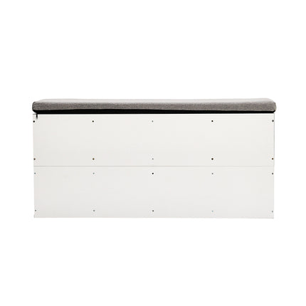 Grey Padded Shoe Storage Bench