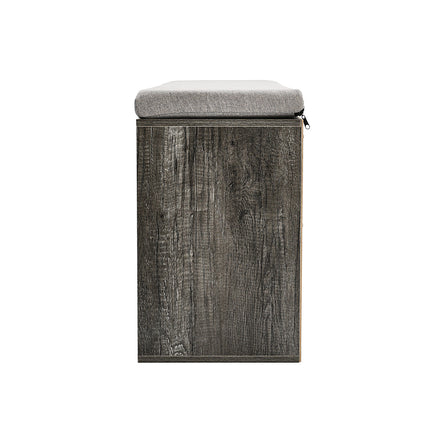 Grey Padded Shoe Storage Bench