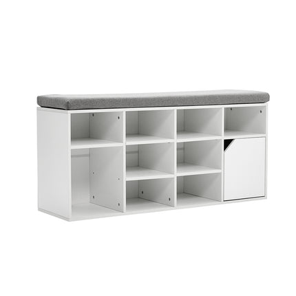 White Padded Shoe Storage Bench