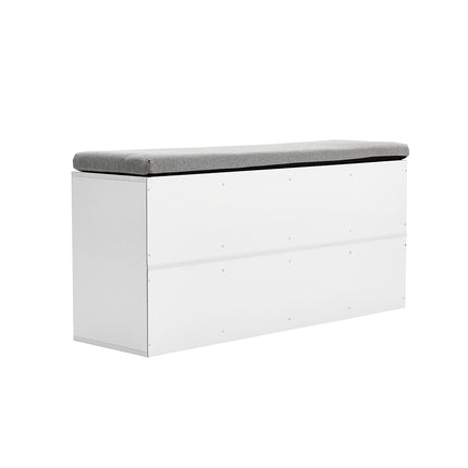 White Padded Shoe Storage Bench