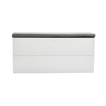 White Padded Shoe Storage Bench