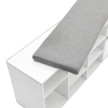White Padded Shoe Storage Bench