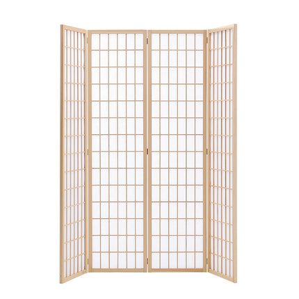 4 Panel Solid Wood Folding Room Divider Privacy Screen