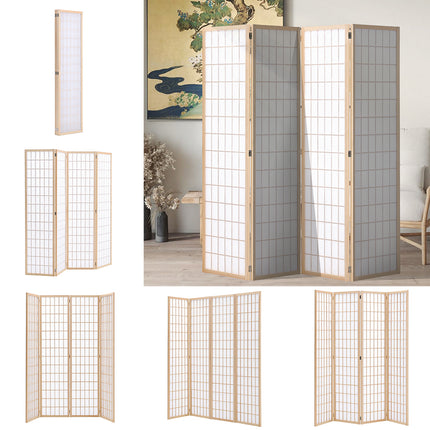 4 Panel Solid Wood Folding Room Divider Privacy Screen