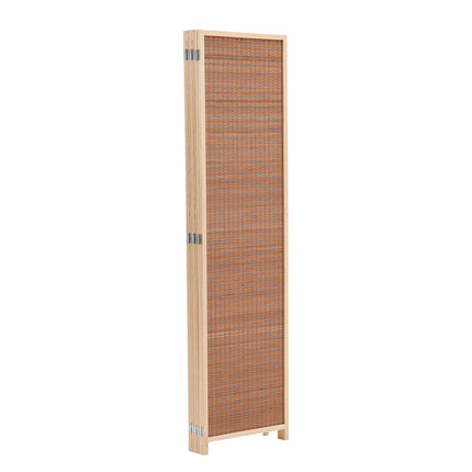 Brown Bamboo Woven 6 Panel Folding Room Divider Privacy Screen 300x180cm