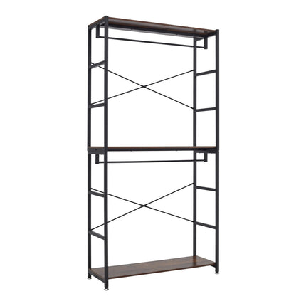 2 Tier Clothing Rack with Storage Shelves