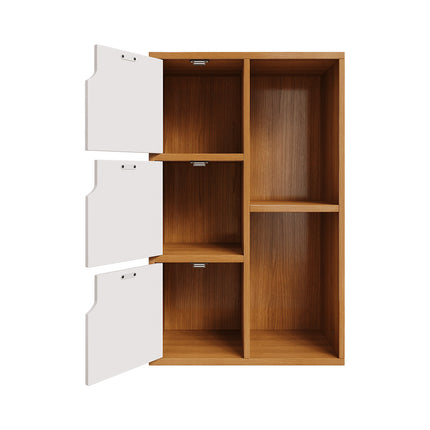 Bookcase Storage Cabinet Made of Wood with Doors and an Open Shelves 50x80cm