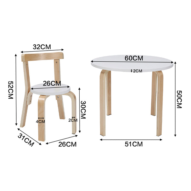 Children Poplar Wood Play Table and Chair Set