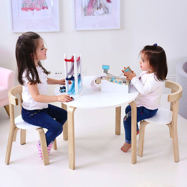 Children Poplar Wood Play Table and Chair Set