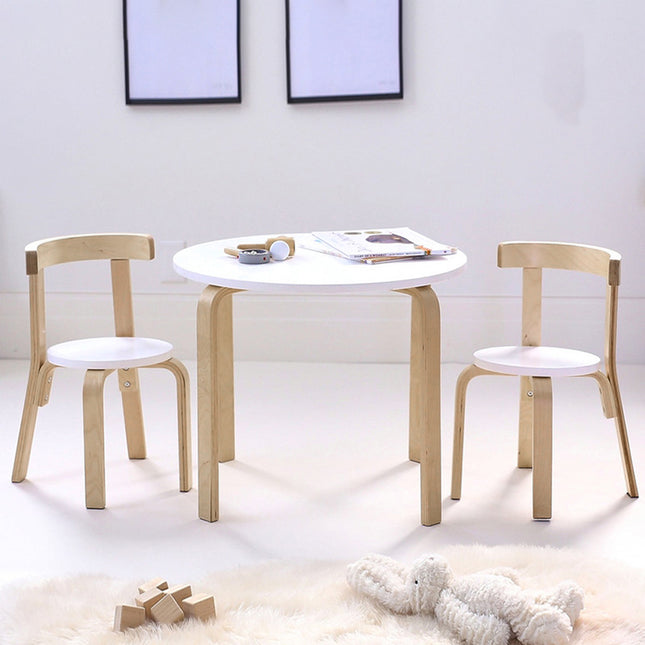 Children Poplar Wood Play Table and Chair Set