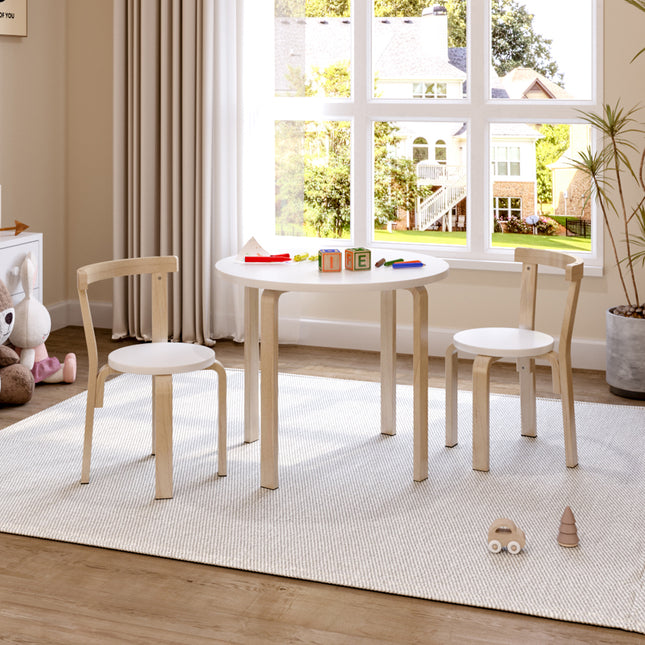 Children Poplar Wood Play Table and Chair Set