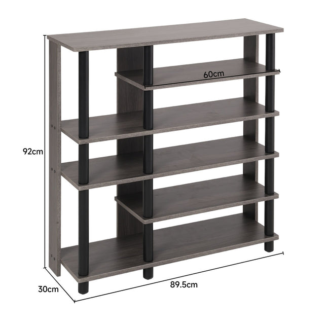 Open-style rectangular wooden shoe rack