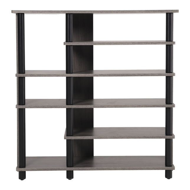 Open-style rectangular wooden shoe rack