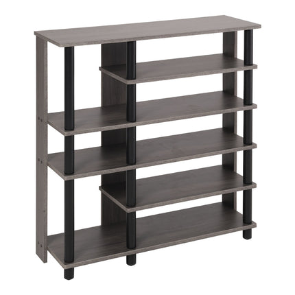 Open-style rectangular wooden shoe rack