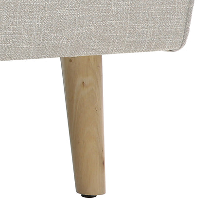 Beige 110cm Soft Chenille Upholstered Bench with Wooden Legs