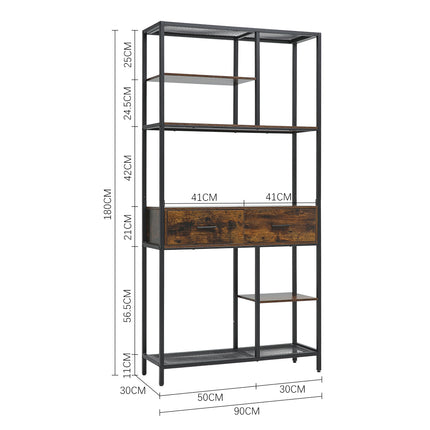 An antique plant stand with drawers for storage