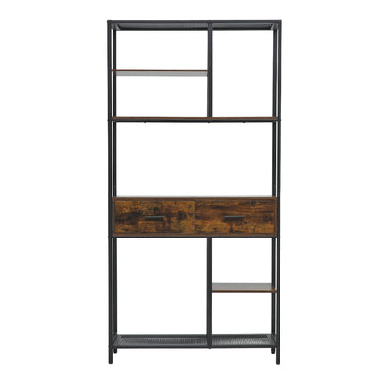 An antique plant stand with drawers for storage