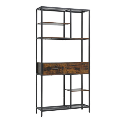 An antique plant stand with drawers for storage