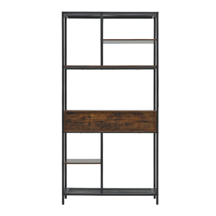 An antique plant stand with drawers for storage