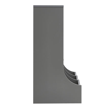 2-Tier Open Style five-compartment Toy and Book Storage Organizer Grey