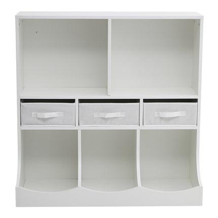 3-Tier Open 5 compartments and 3 draws  Style Toy and Book Storage Cabinet