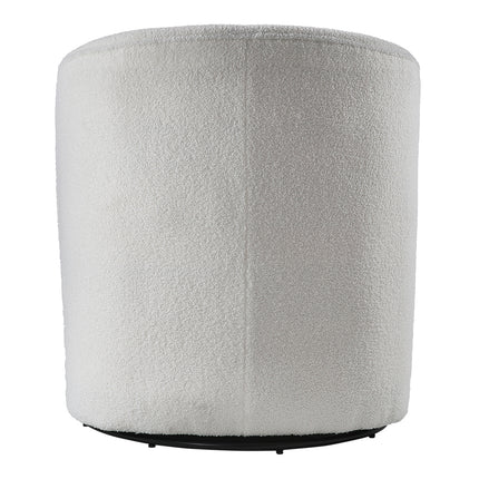 White Chic Upholstered Swivel Chair 66cm W