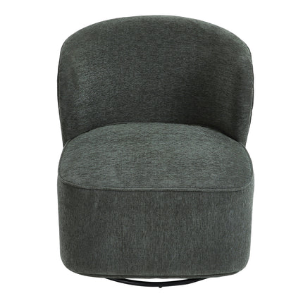 Dark Green 66cm W Chic Upholstered Swivel Chair
