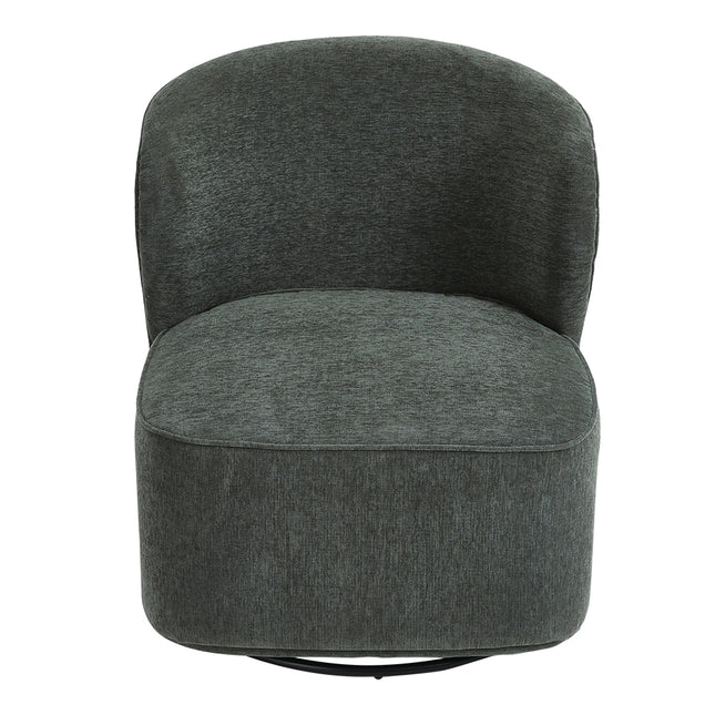 Dark Green 66cm W Chic Upholstered Swivel Chair