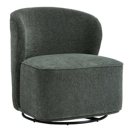 Dark Green 66cm W Chic Upholstered Swivel Chair