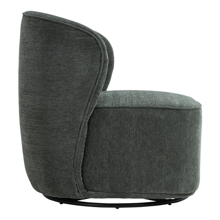Dark Green 66cm W Chic Upholstered Swivel Chair