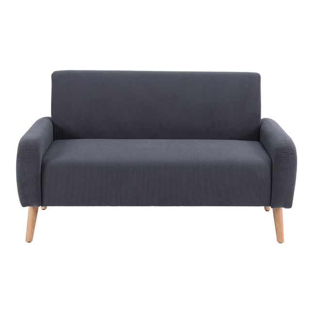 140cm W 2-Seat Corduroy Loveseat Sofa Grey