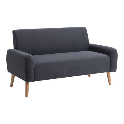 140cm W 2-Seat Corduroy Loveseat Sofa Grey