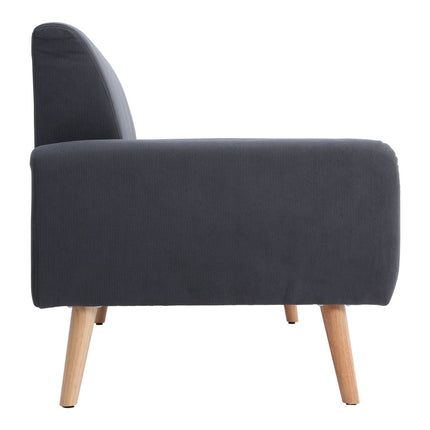 140cm W 2-Seat Corduroy Loveseat Sofa Grey