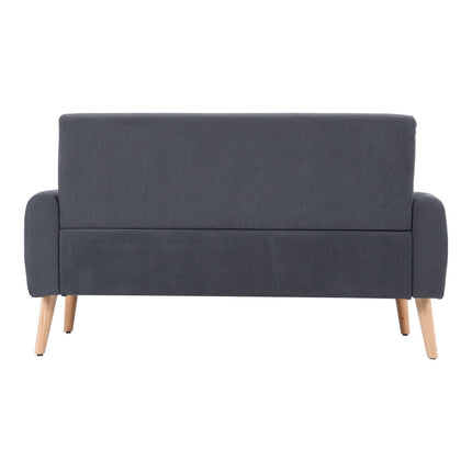 140cm W 2-Seat Corduroy Loveseat Sofa Grey