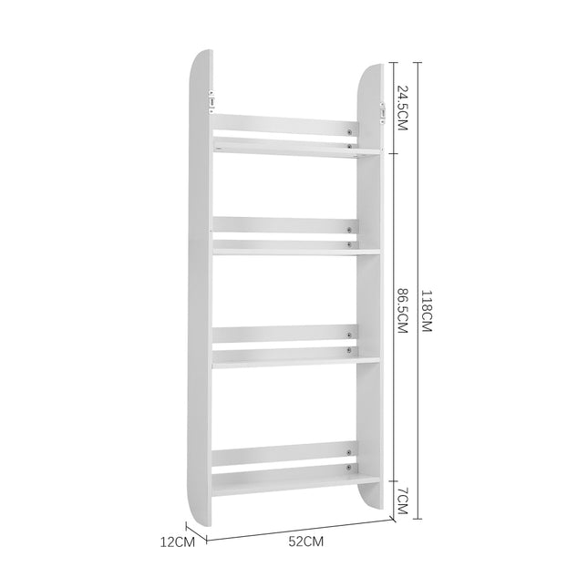 4-Tier Wooden Modern Wall-Mounted Shelf