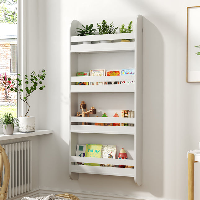 4-Tier Wooden Modern Wall-Mounted Shelf