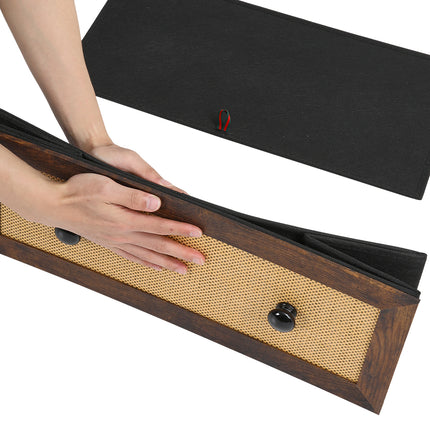 Rustic Rattan Storage Cabinet with Six Drawers