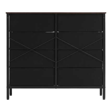 Rustic Rattan Storage Cabinet with Eight Drawers