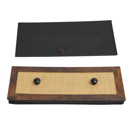 4 Drawer Rustic Rattan Storage Cabinet with Shelf