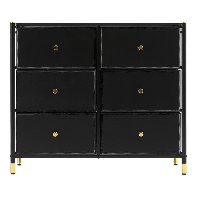 Black 6 Drawer Plastic Storage Cabinet