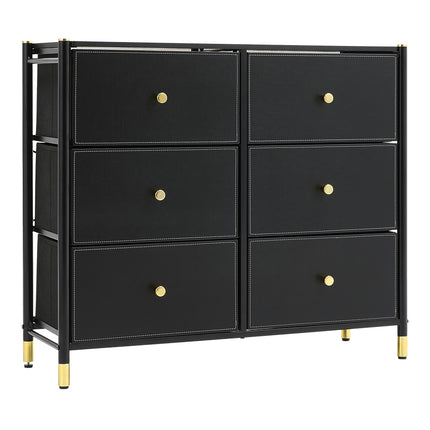Black 6 Drawer Plastic Storage Cabinet