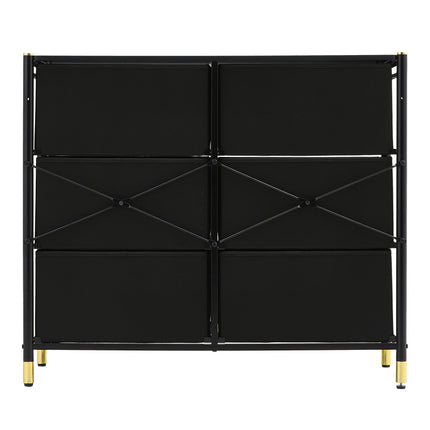Black 6 Drawer Plastic Storage Cabinet