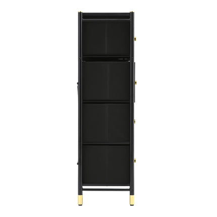 Nine-drawer plastic storage cabinet in black