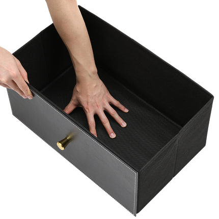 Nine-drawer plastic storage cabinet in black