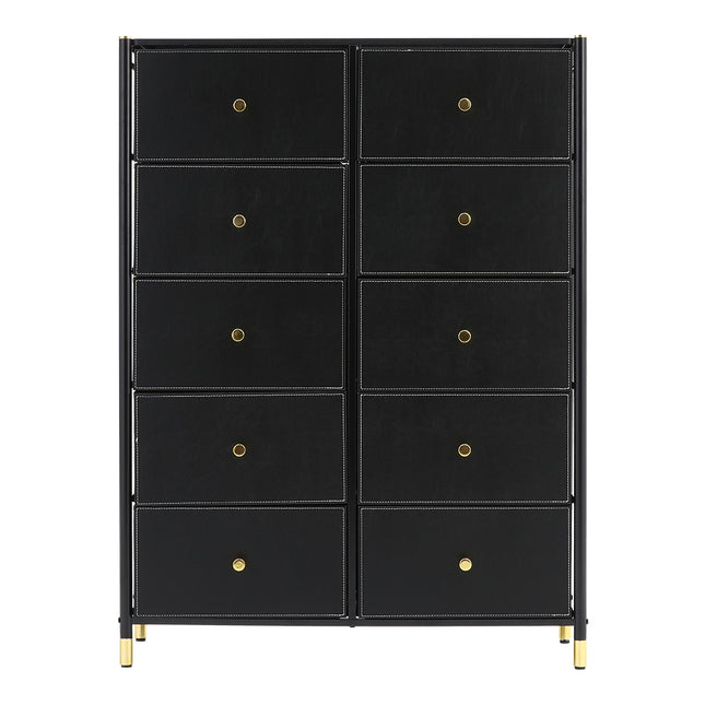 Black 10 Drawer Plastic Storage Cabinet