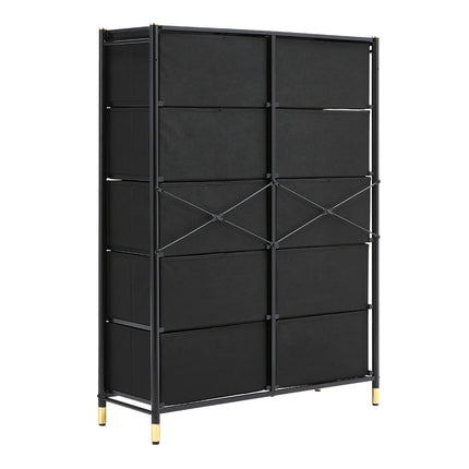 Black 10 Drawer Plastic Storage Cabinet