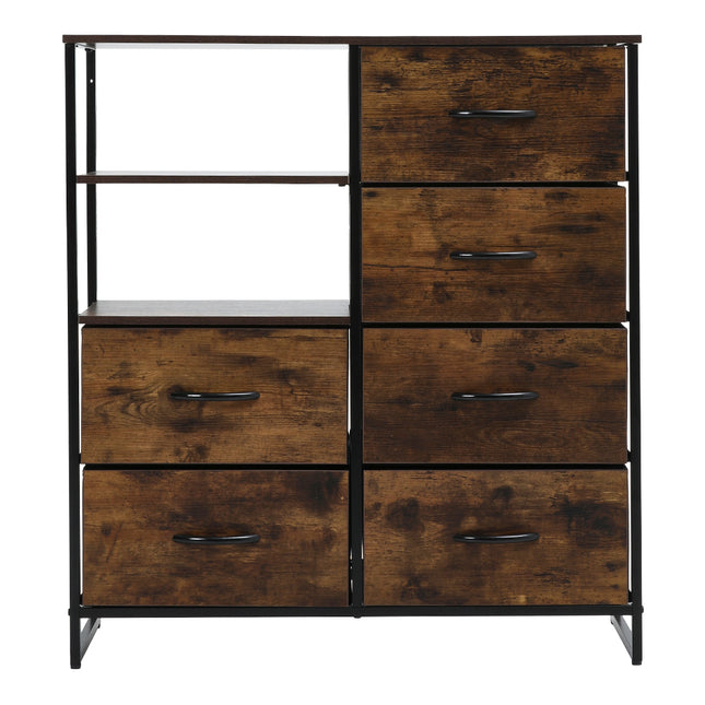 Six-drawer wooden storage cabinet in the medieval style