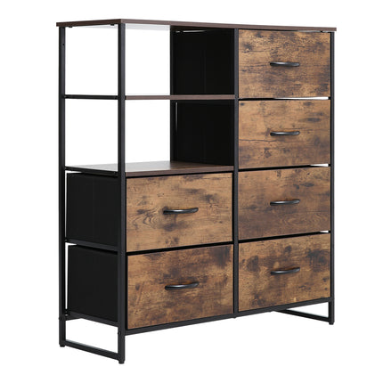 Six-drawer wooden storage cabinet in the medieval style