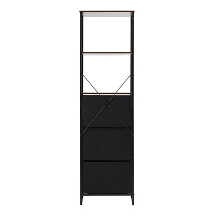 Three-drawer wooden storage cabinet in the medieval style