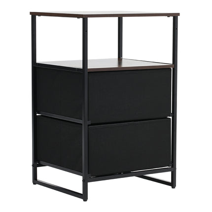 Medieval Style Wooden Storage Cabinet with Two Drawers